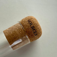 infuseur à thé tube en verre et bouchon en liège