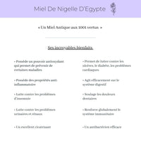 Miel de Nigelle (Égypte) - Framboise et Vanille